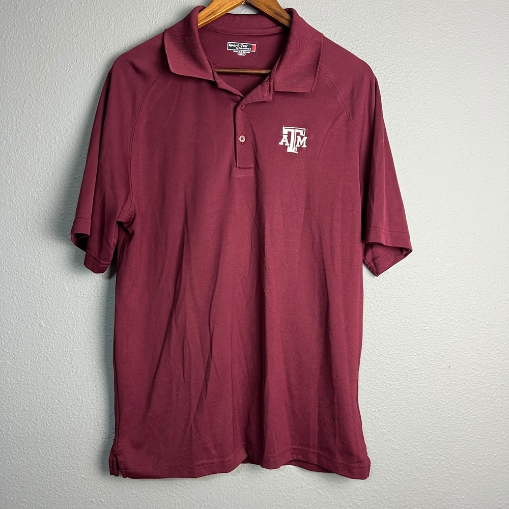 Sport Tek Texas‎ A&M Aggies Maroon Performance Polo Shirt Athletic Fit Maroon Lg